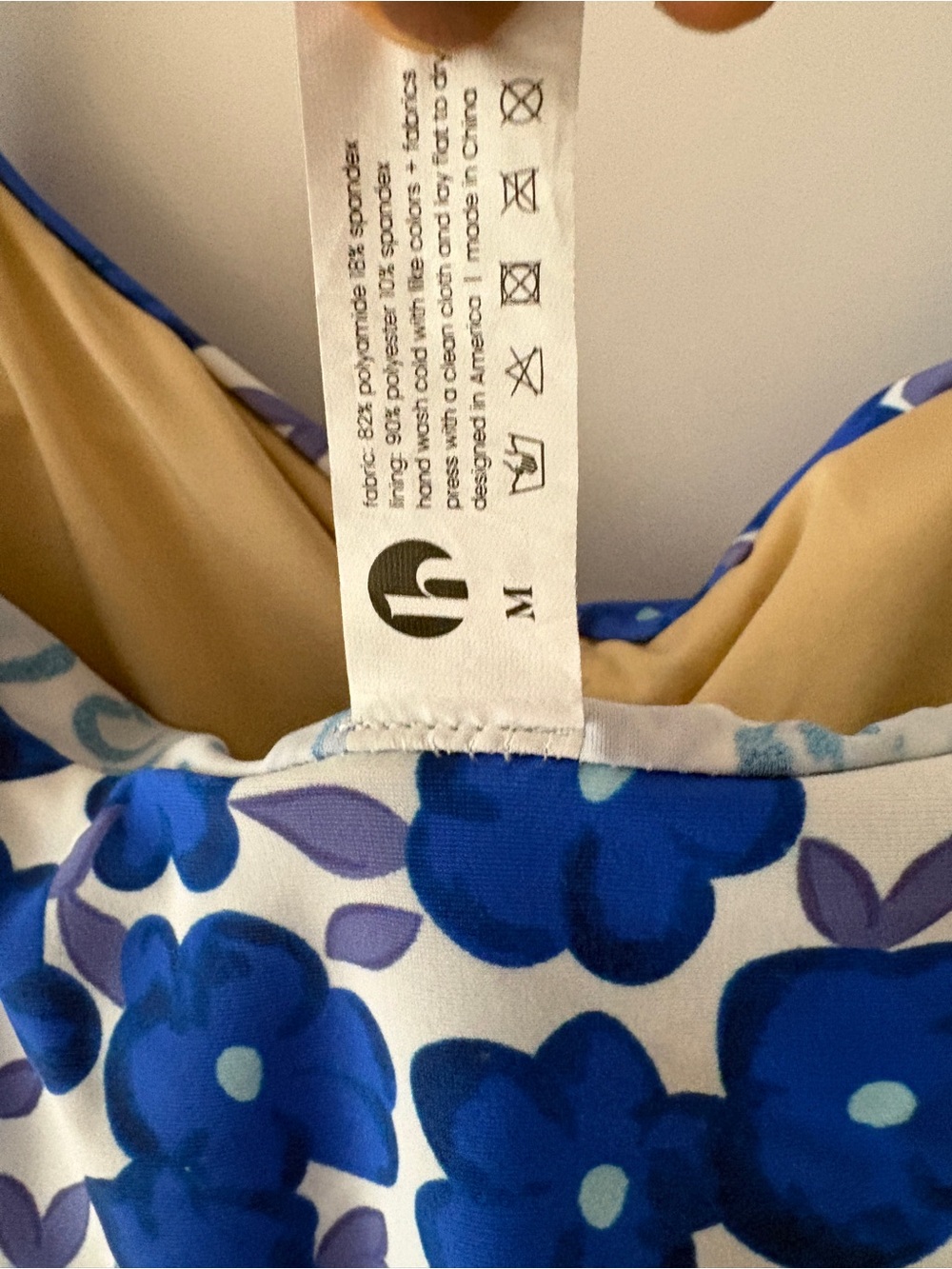 Blue Floral One-Piece Swim Romper - Picture 4 of 7